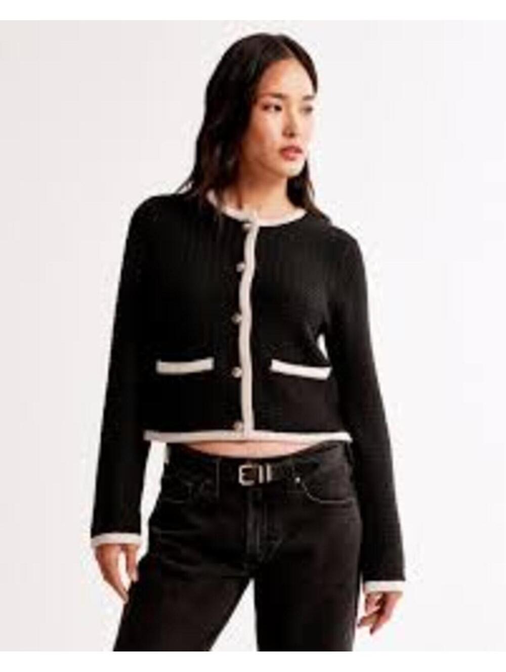 Abercrombie & Fitch Textural Crew Sweater Jacket - Picture 2 of 6